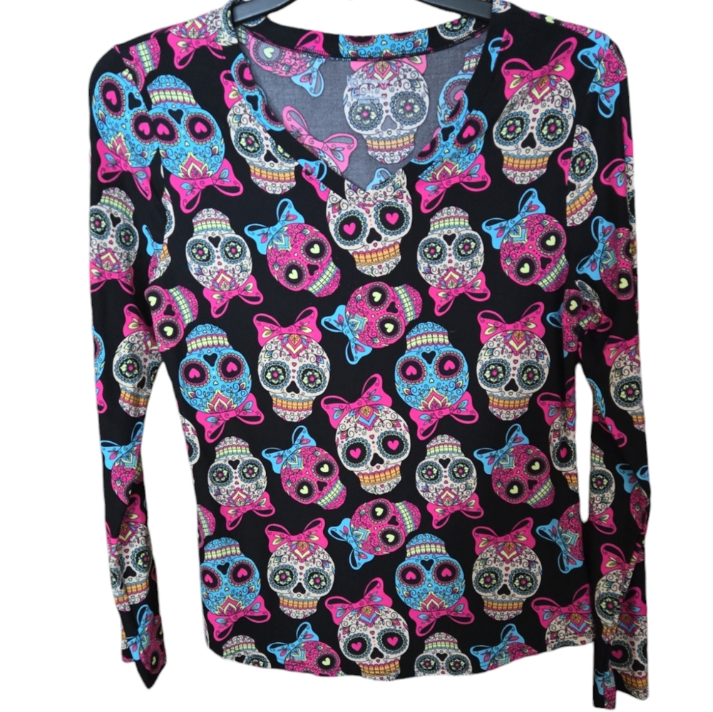 Juniors long sleeve Sugar Skull shirt by No Boundaries